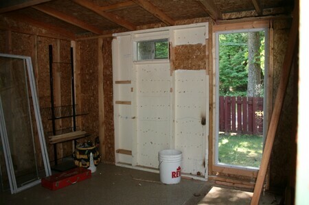 Shed with one window, inside